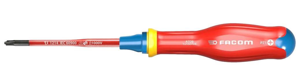 Tournevis Protwist® Borneo® 5x100mm pour vis Pozidriv 210mm - FACOM - ATDB1X100TVE - Image 1