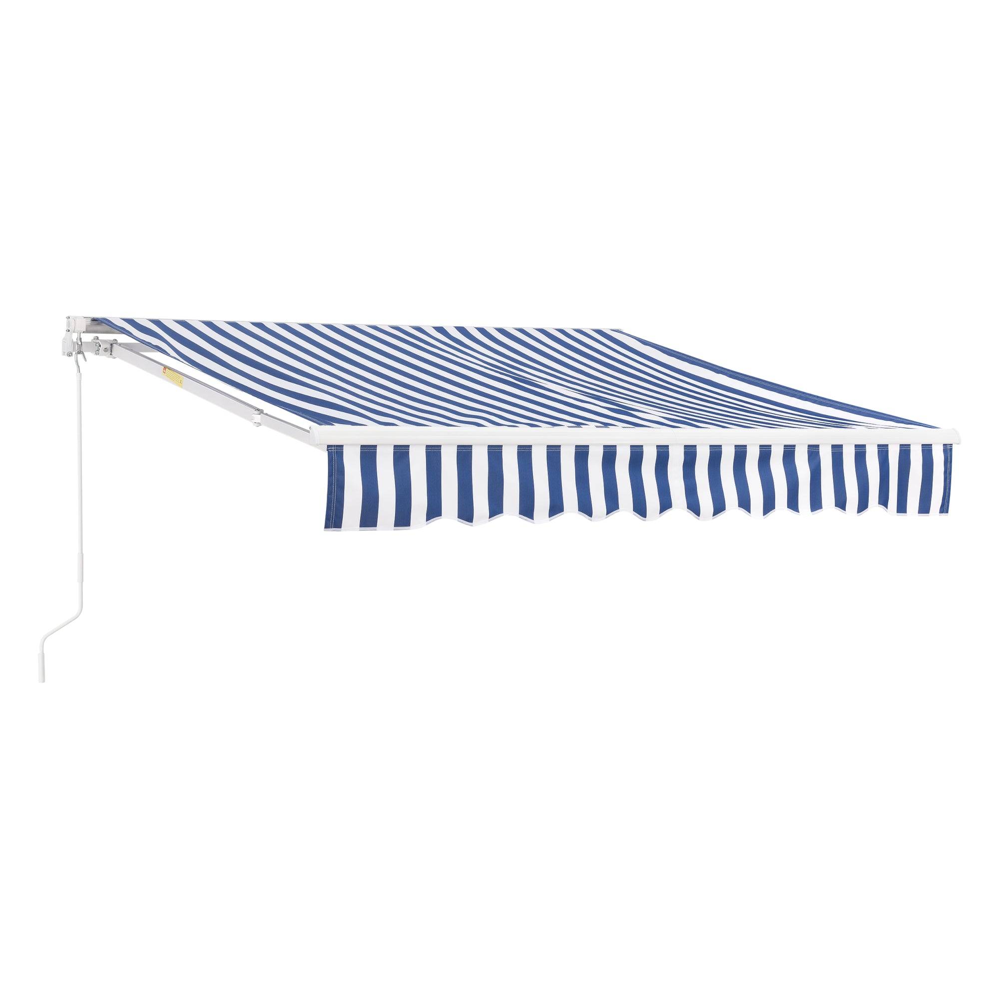 Helloshop26 - Store banne avec manivelle 300 x 250 cm bleu blanc - Image 1
