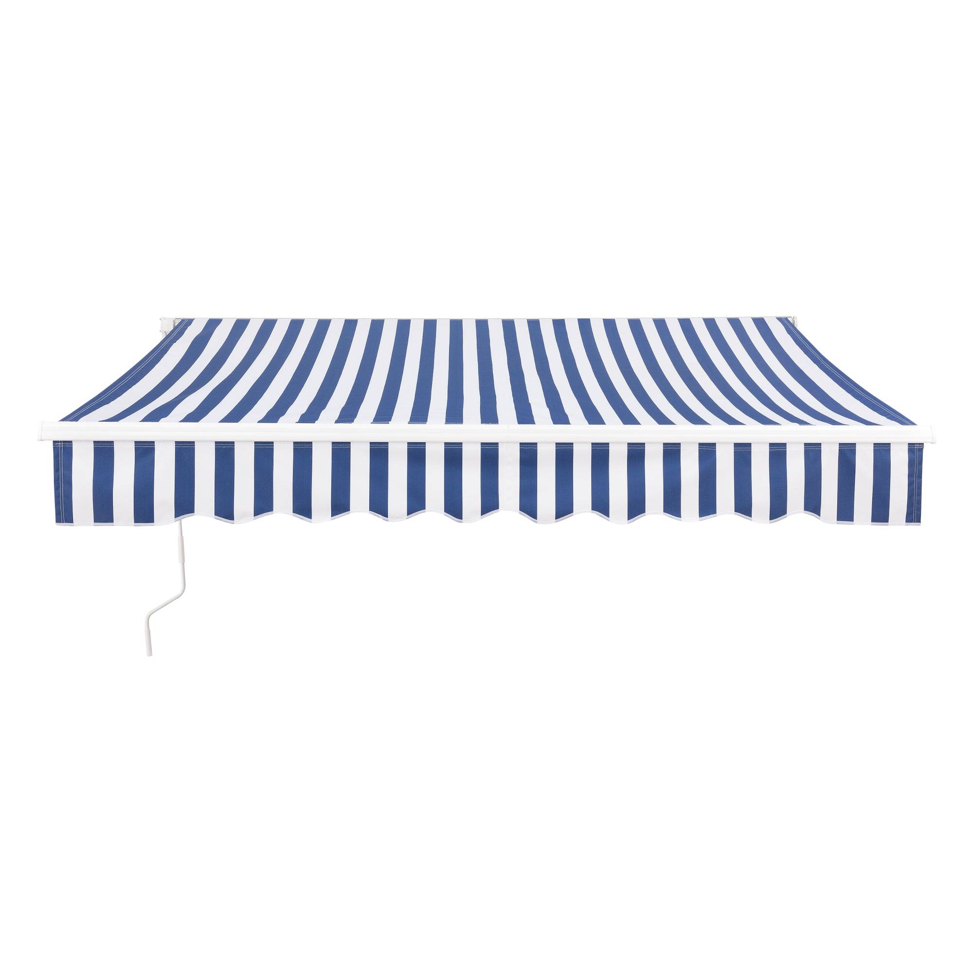 Helloshop26 - Store banne avec manivelle 300 x 250 cm bleu blanc - Image 3