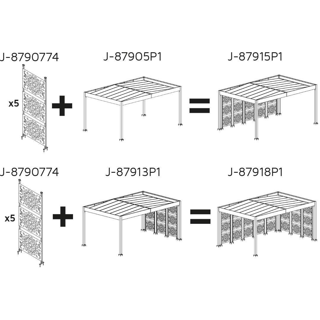 Trigano Jardin - Lot 5 claustras carport Libeccio aluminium Trigano - Image 8