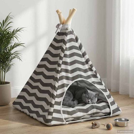 Vidaxl - Teepee pour animaux de compagnie avec coussin 40 x 40 x 50 cm vidaXL 42020255 - Image 1