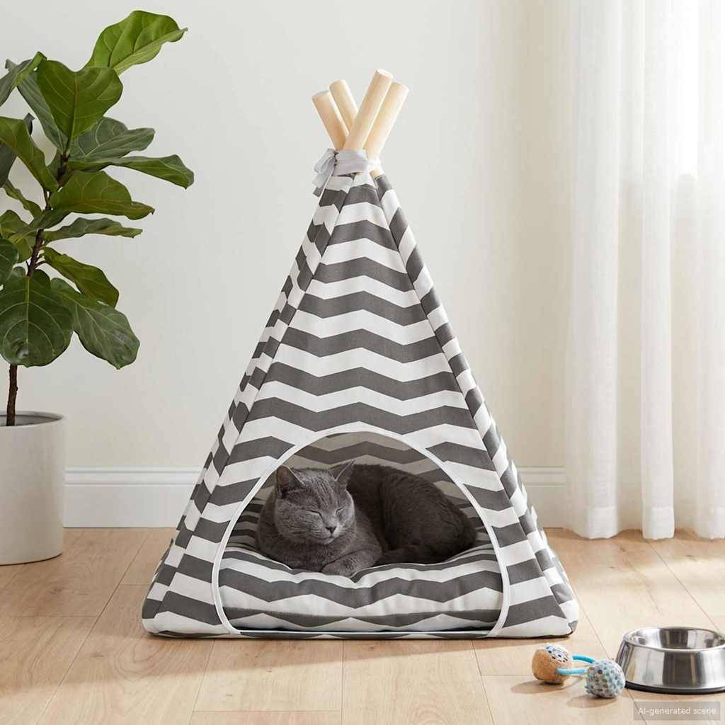 Vidaxl - Teepee pour animaux de compagnie avec coussin 40 x 40 x 50 cm vidaXL 42020255 - Image 4
