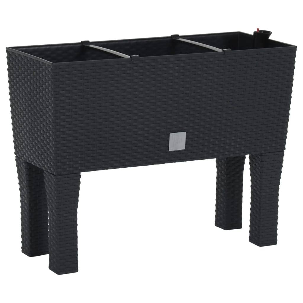 Prolenta Premium - Jardinière rotin anthracite 60 x 25 x 46 cm - Prolenta premium p336.7 - Image 1