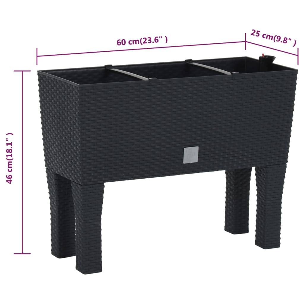 Prolenta Premium - Jardinière rotin anthracite 60 x 25 x 46 cm - Prolenta premium p336.7 - Image 10