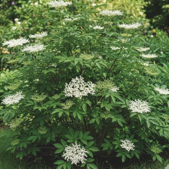 Sureau noir Haidegg 17, Sambucus à fleurs Blanche - feuillage Caduc - Godet - 5/20 cm- hauteur à maturité De 3,00 m à 5,00 m - Image 3