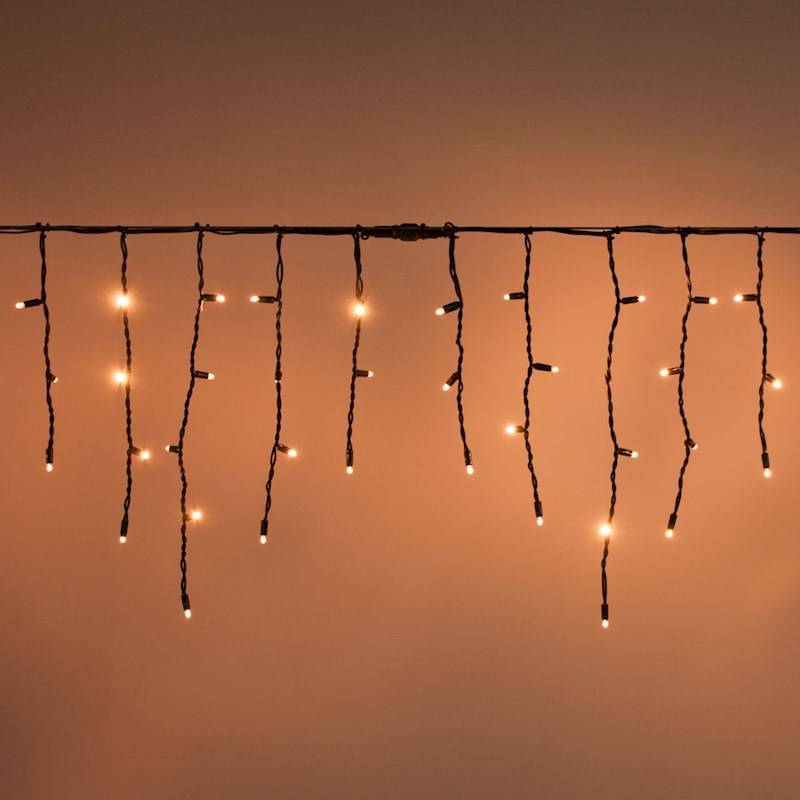 Lotti - Guirlande stalactite 3M H50cm 114 LED blanc chaud câble vert IP67 raccordable professionnel 230V extérieur Lotti - Image 3