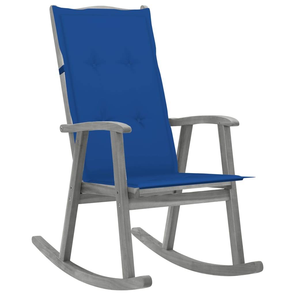Vidaxl - Chaise à bascule avec coussins Gris Bois d'acacia massif vidaXL 3064219 - Image 1