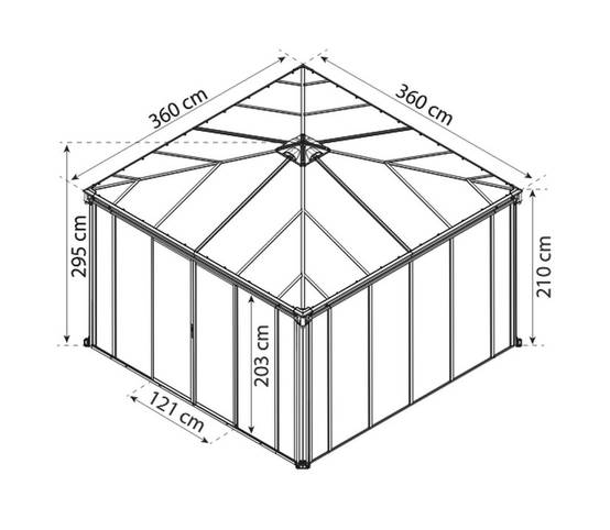 Canopia by Palram - Canopia Tonnelle de jardin fermée Ledro 3,6X3,6 Gris - Image 2