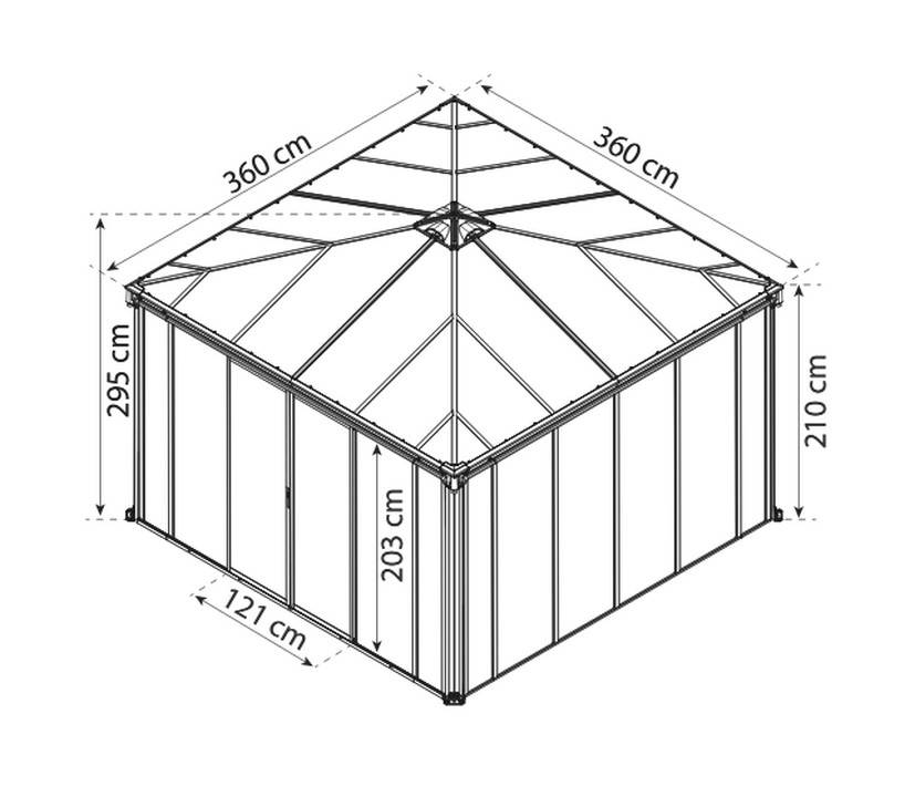 Canopia by Palram - Canopia Tonnelle de jardin fermée Ledro 3,6X3,6 Gris - Image 2