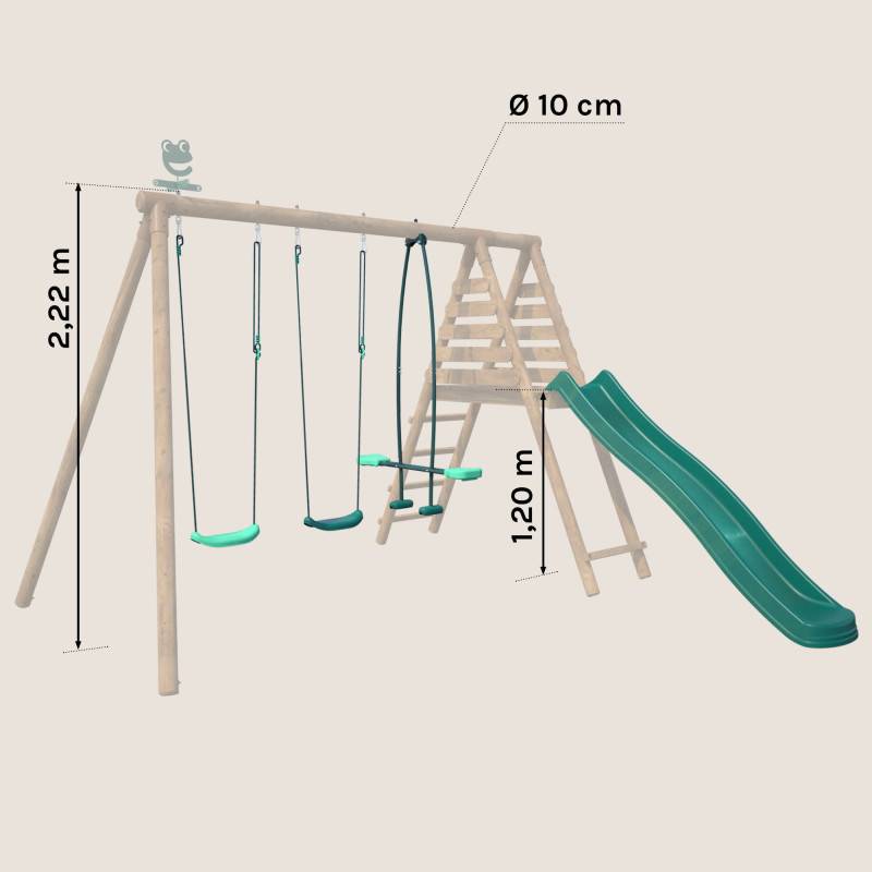 Soulet - Set 4 agrès avec face à face et toboggan pour portique COCOON - Image 2