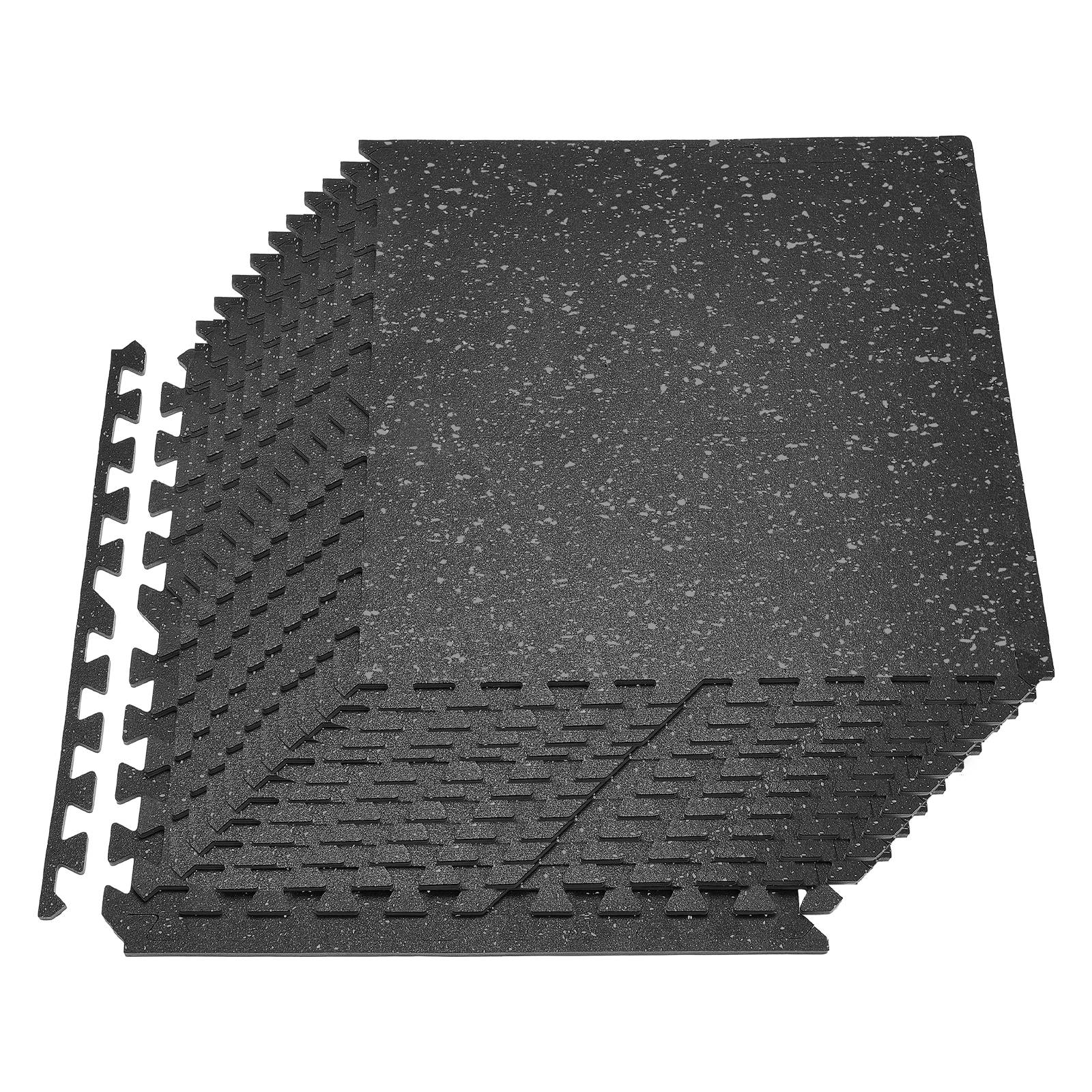 Vevor - VEVOR Tapis de Sol Puzzle 24 pcs 61x61x1 cm, dalles EVA haute densité, protection et isolation pour gym, maison et bureau, noir à pois gris - Image 1