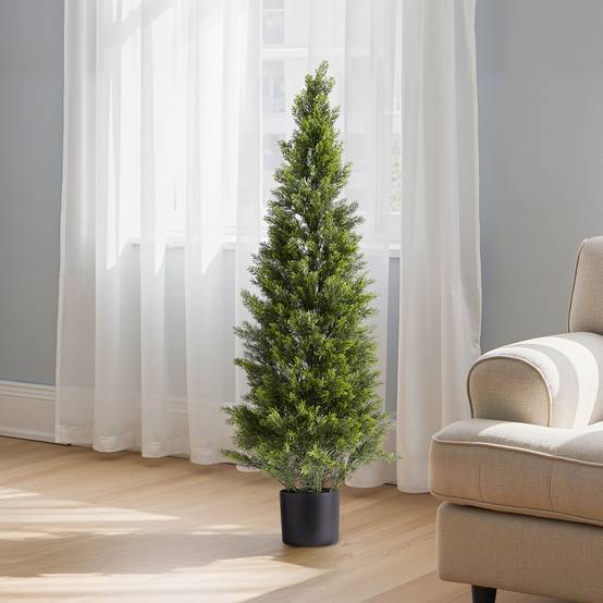 VEVOR Arbre Topiaire Artificiel en Cèdre Faux Pin Plante Déco Lot de 2 1219 mm - Image 8