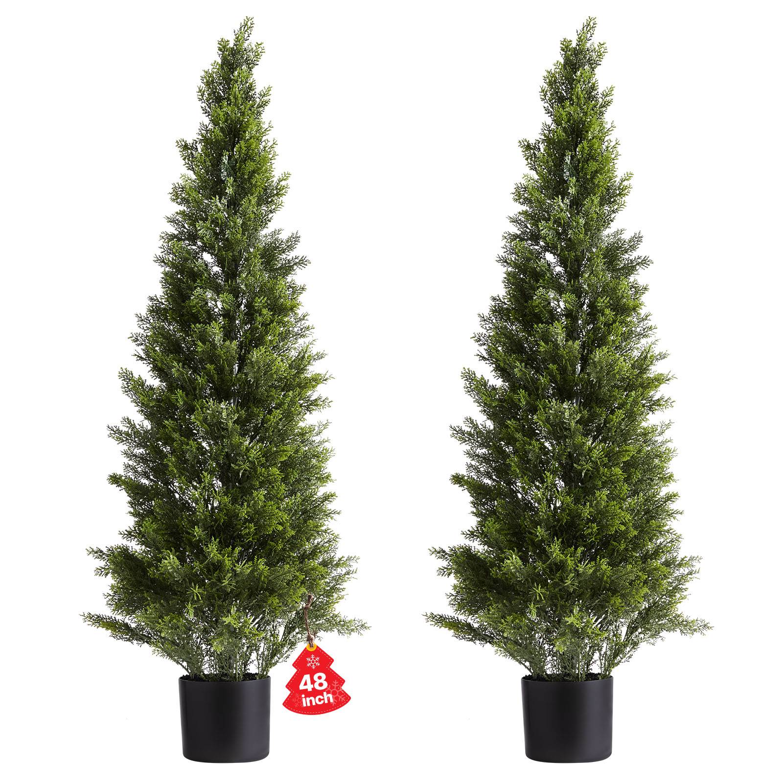 VEVOR Arbre Topiaire Artificiel en Cèdre Faux Pin Plante Déco Lot de 2 1219 mm - Image 1