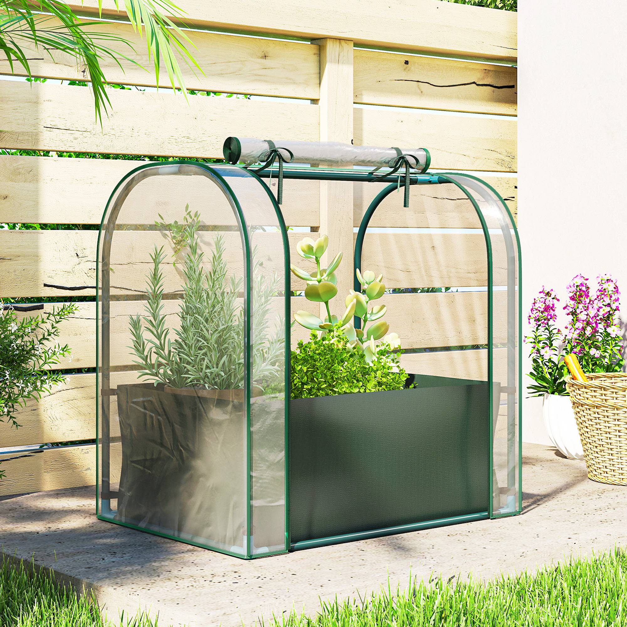 Maison Chic - Mini Serre avec Sac de Plantation, Serre Portable avec porte enroulable, 68x50x70 cm, Vert Foncé - Image 4
