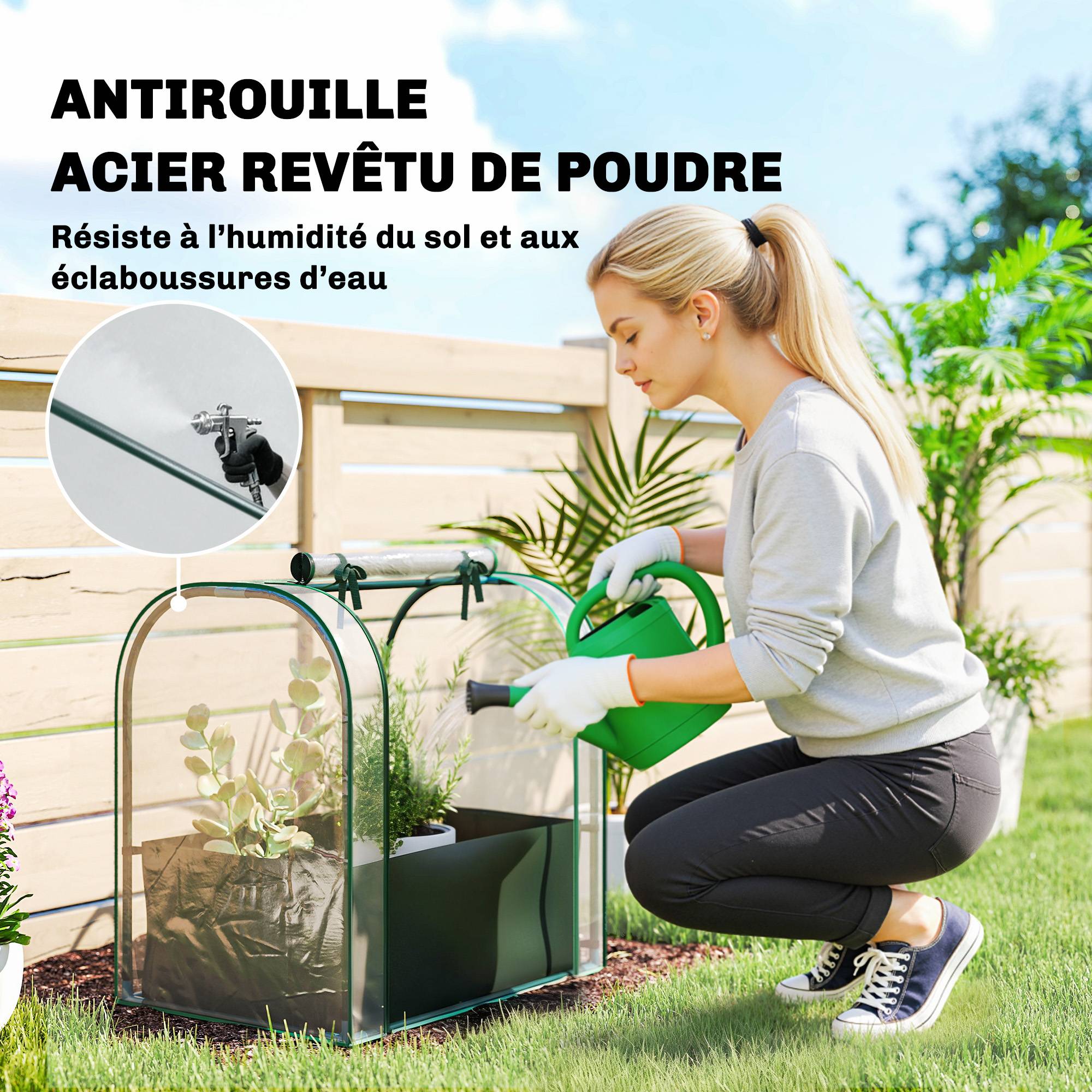 Maison Chic - Mini Serre avec Sac de Plantation, Serre Portable avec porte enroulable, 68x50x70 cm, Vert Foncé - Image 7