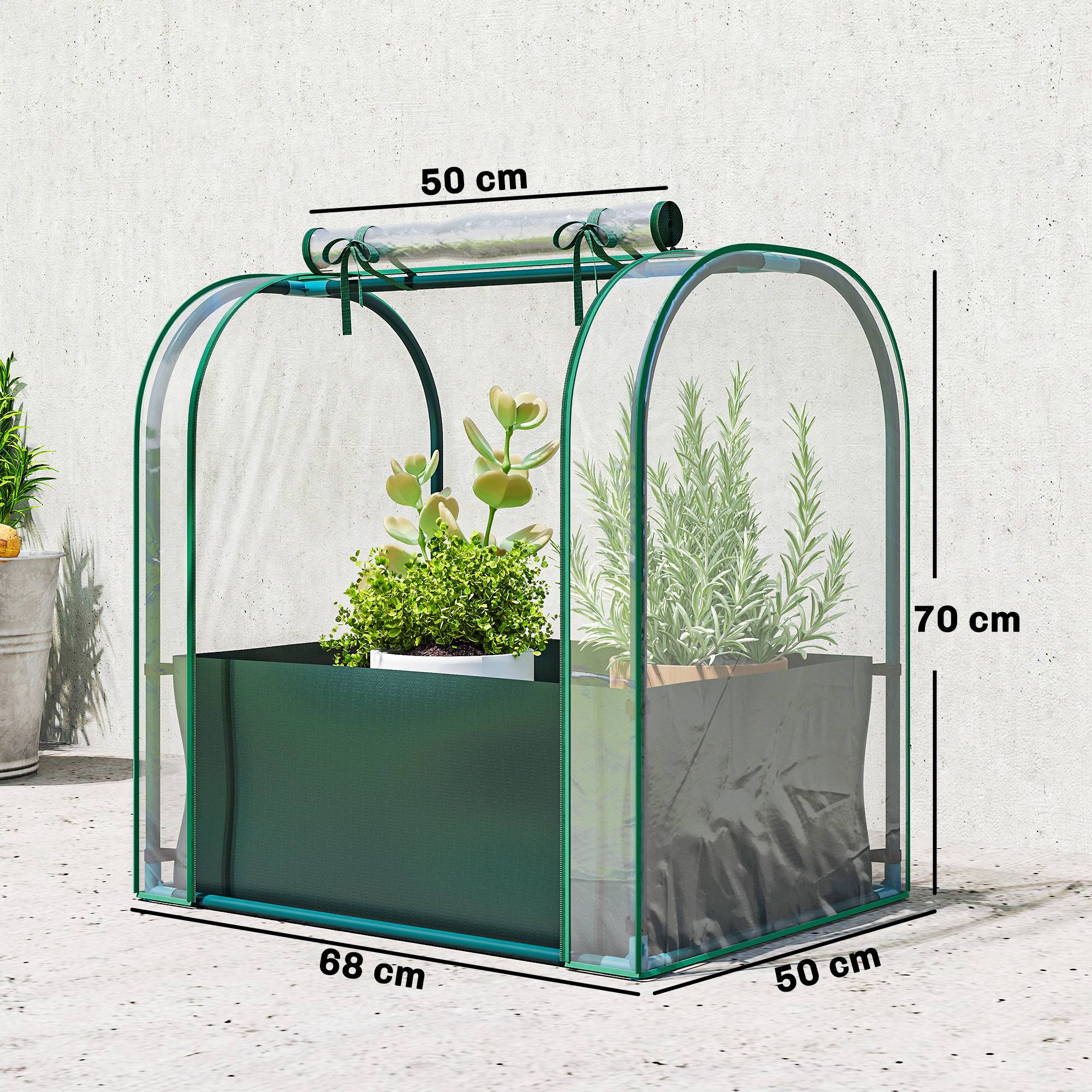 Maison Chic - Mini Serre avec Sac de Plantation, Serre Portable avec porte enroulable, 68x50x70 cm, Vert Foncé - Image 5