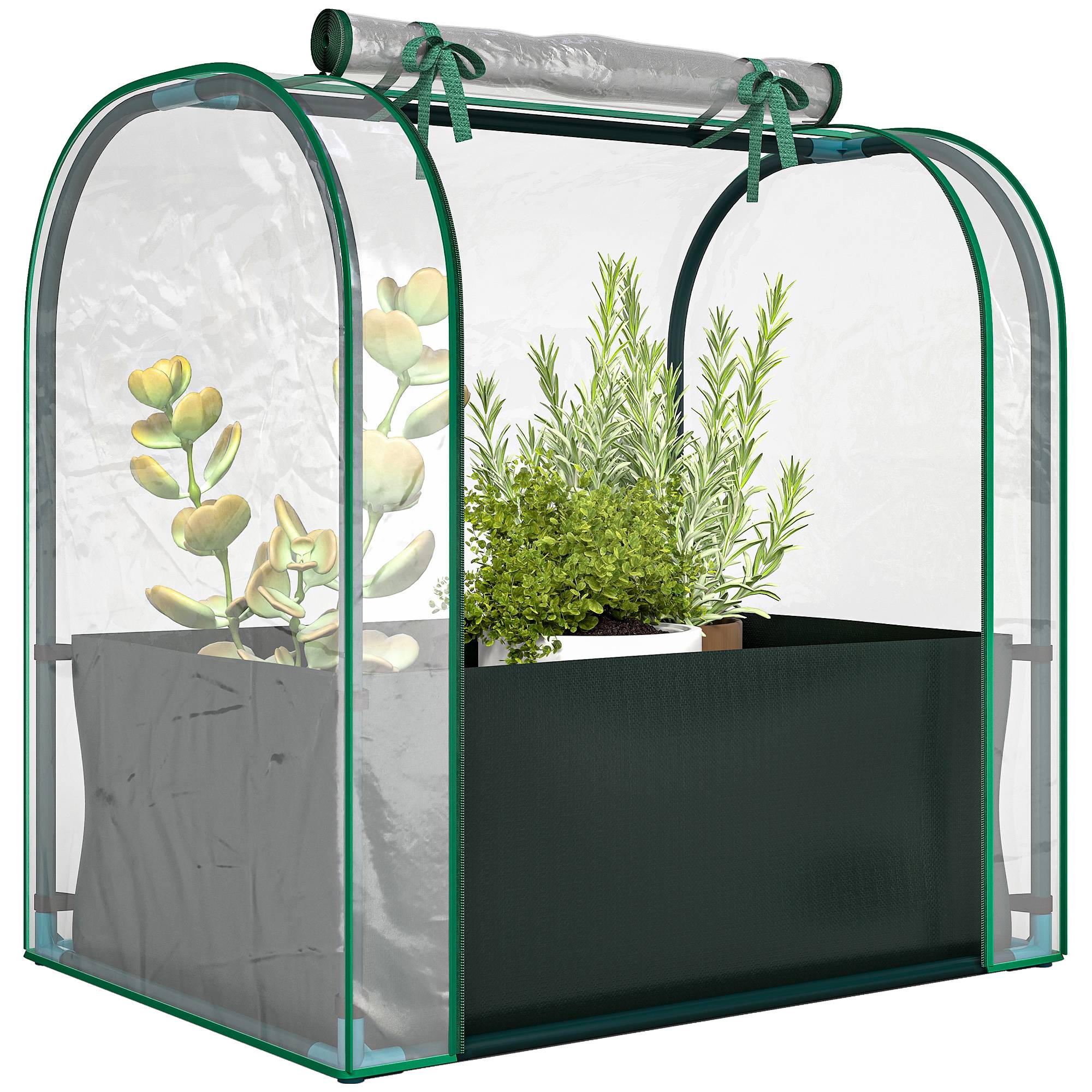 Maison Chic - Mini Serre avec Sac de Plantation, Serre Portable avec porte enroulable, 68x50x70 cm, Vert Foncé - Image 3