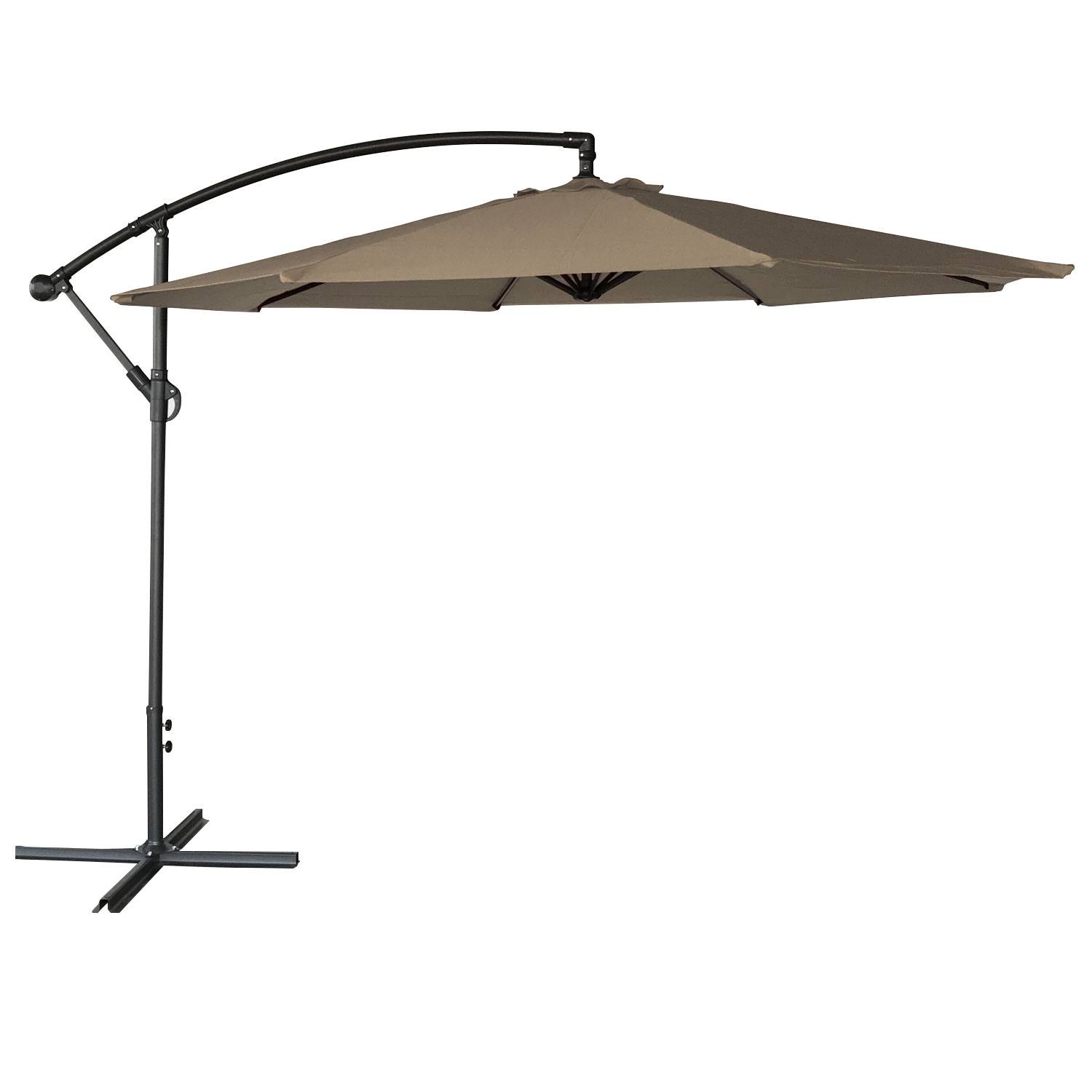 Happy Garden - Parasol déporté OAHU rond 3,50m de diamètre taupe - HAPPY GARDEN - Image 1