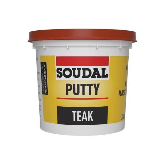 Mastic Vitrier - Mastic non-élastique à base d'huile de lin - Soudal - 5 kg Naturel - Image 2