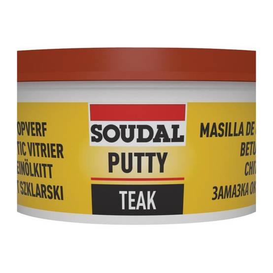 Mastic Vitrier - Mastic non-élastique à base d'huile de lin - Soudal - 5 kg Naturel - Image 4
