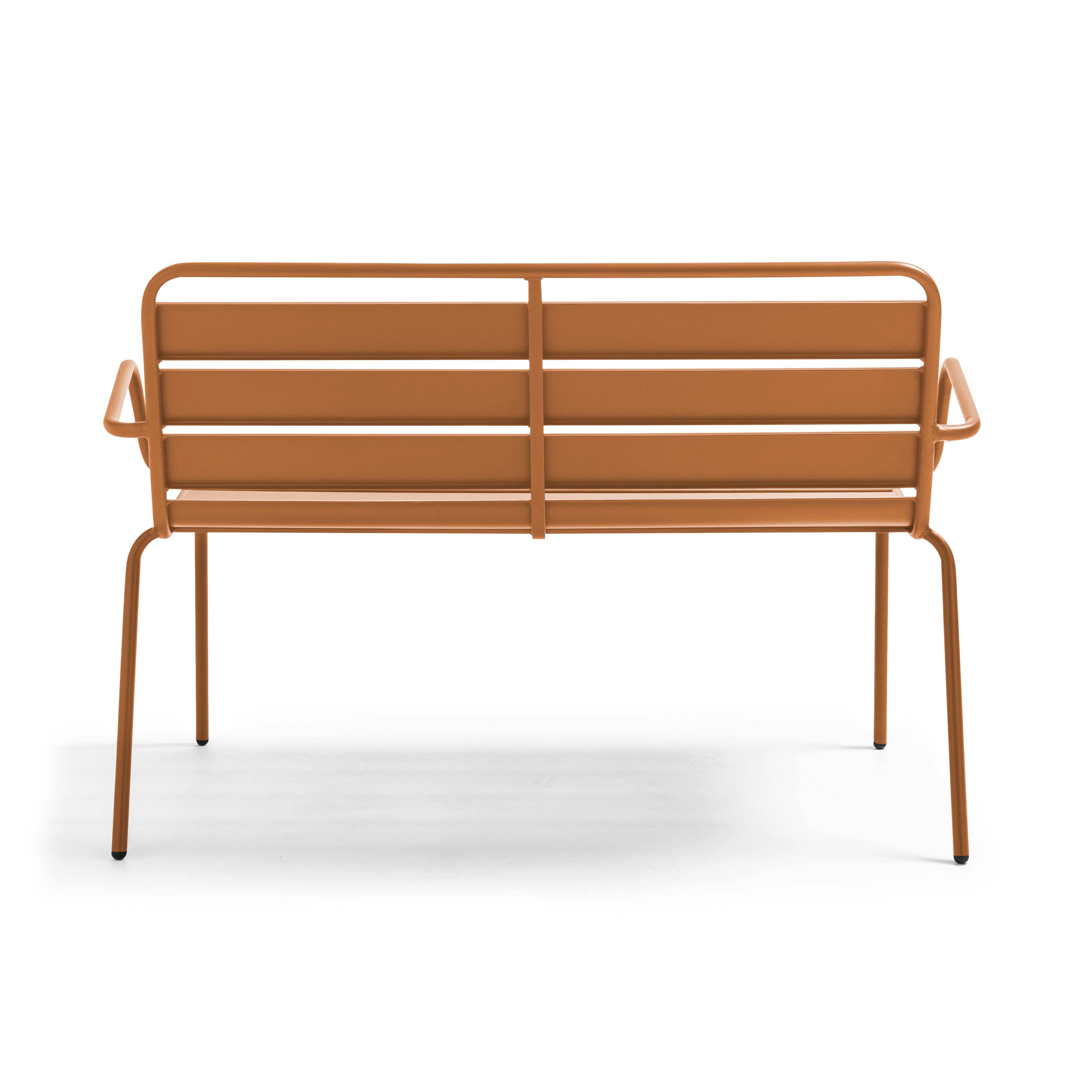 Oviala - Banc de jardin en métal caramel Palavas - Oviala - Image 2
