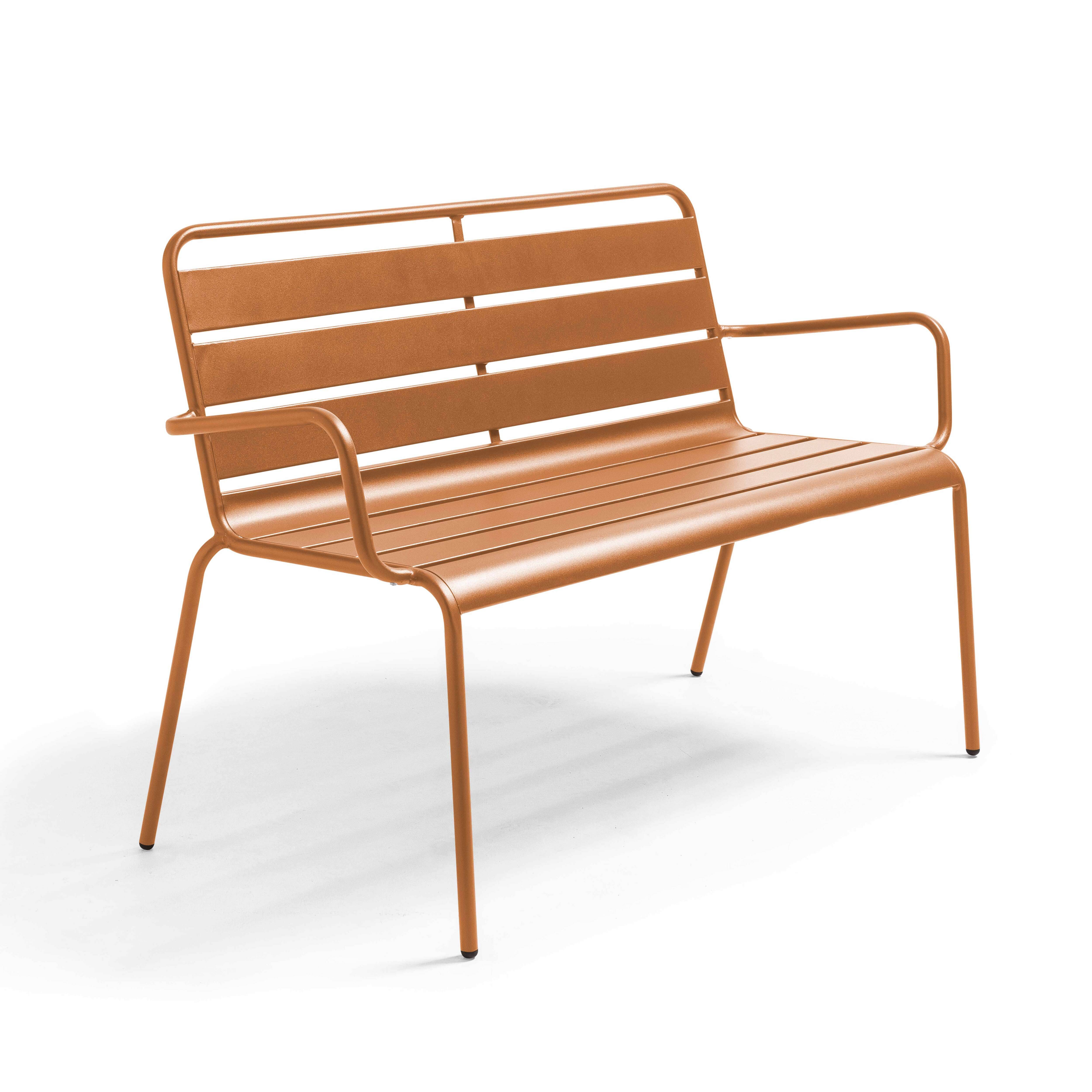 Oviala - Banc de jardin en métal caramel Palavas - Oviala - Image 1