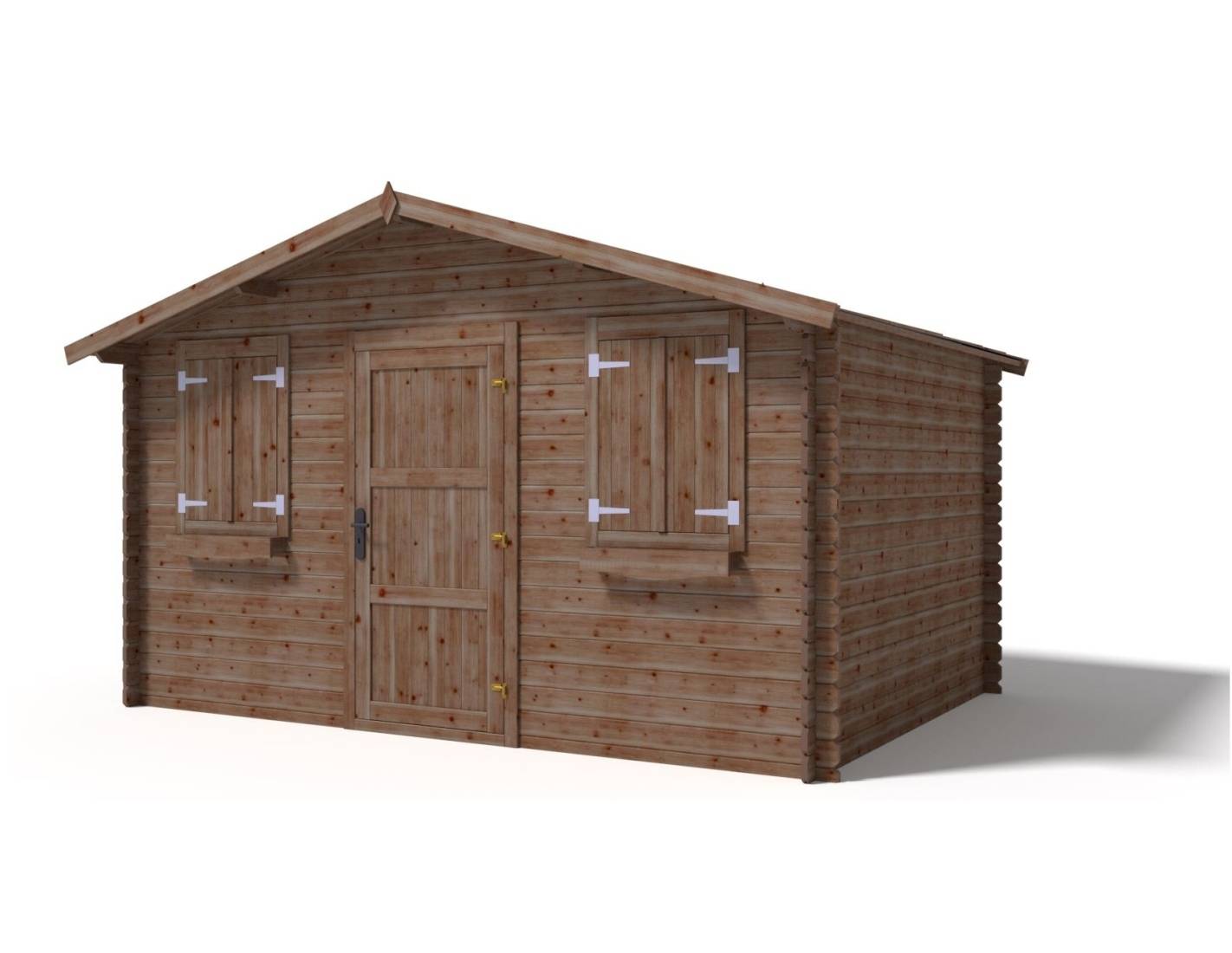 Altanka - Abri de jardin en bois - 4x3 m + terrasse avec balustrade et avant-toit en bois - 24 m2 - Traité - DOM418+DOM541+DOM542+POD05 - ALTANKA - Image 4