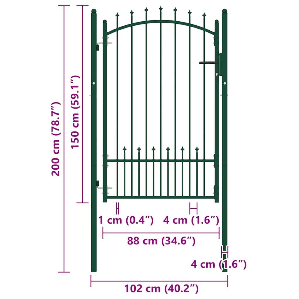 ComfortXL - Portillon d'Entrée en Acier avec Pointes de Sécurité pour Clôture Verte 100x150 cm – ComfortXL Outdoor Living - Image 5