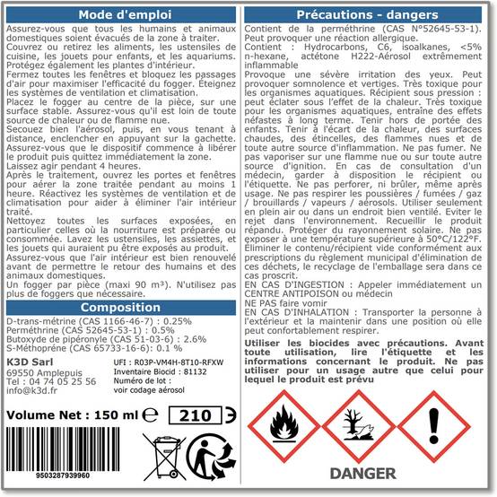 Tout pour les nuisibles - SOLUFOGGER - Punaises de lits - aérosol fogger - one shot - Traitement de volume auto-vidant 150 ml - Image 2