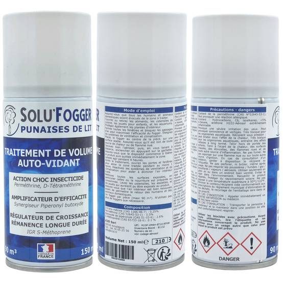 Tout pour les nuisibles - SOLUFOGGER - Punaises de lits - aérosol fogger - one shot - Traitement de volume auto-vidant 150 ml - Image 4