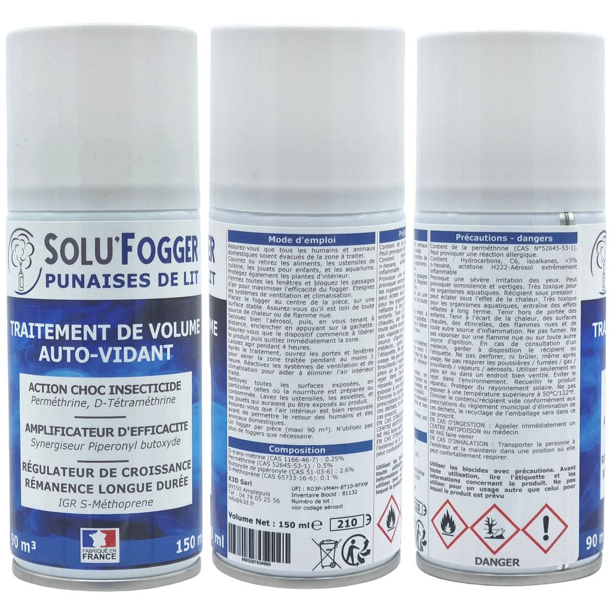 Tout pour les nuisibles - SOLUFOGGER - Punaises de lits - aérosol fogger - one shot - Traitement de volume auto-vidant 150 ml - Image 4