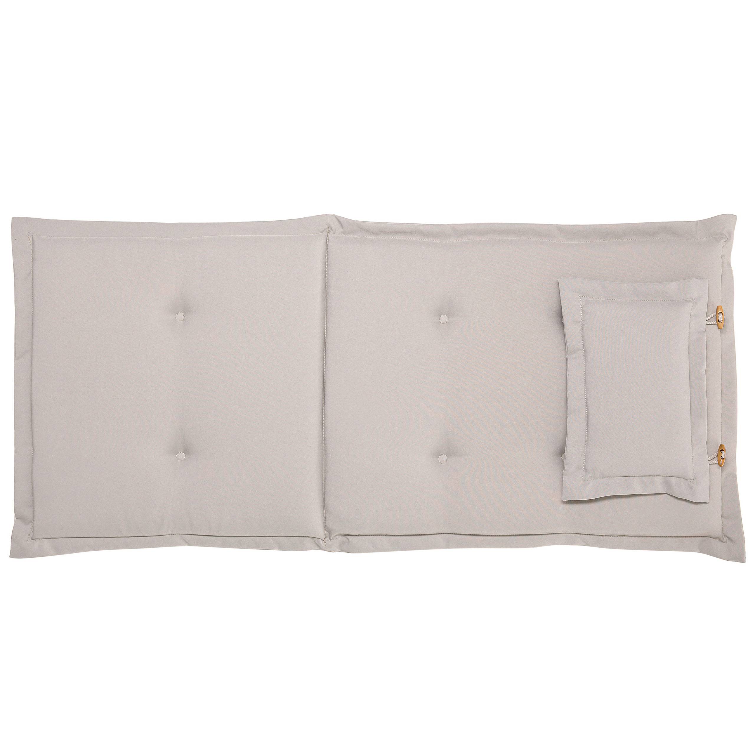 Lot de 2 Coussins d'Assise en Tissu Polyester Gris Beige avec Rembourrage en Mousse pour Chaises de Jardin Modernes Beliani - Image 4