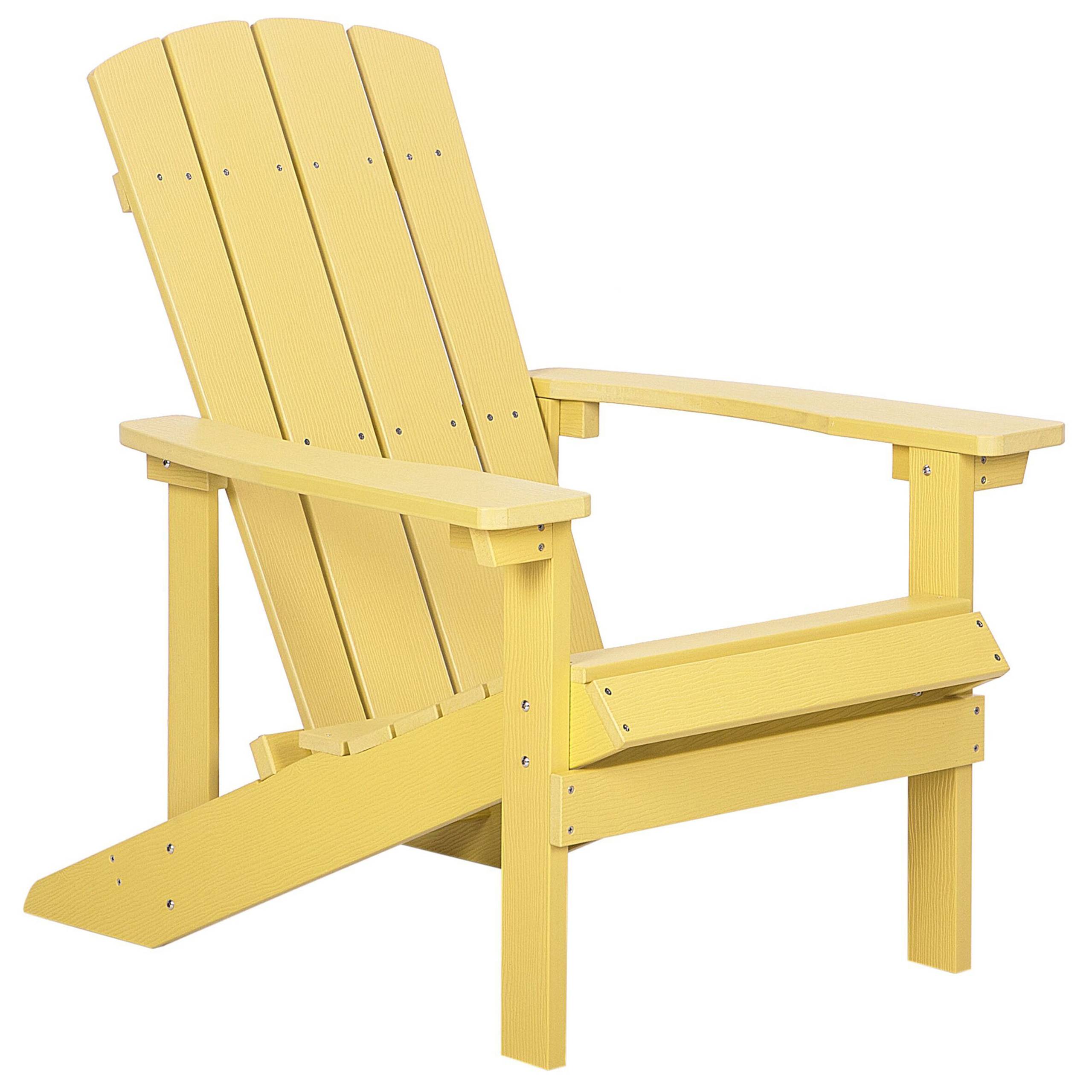 Beliani - Chaise de jardin Bois synthétique Jaune ADIRONDACK - Beliani - Image 4