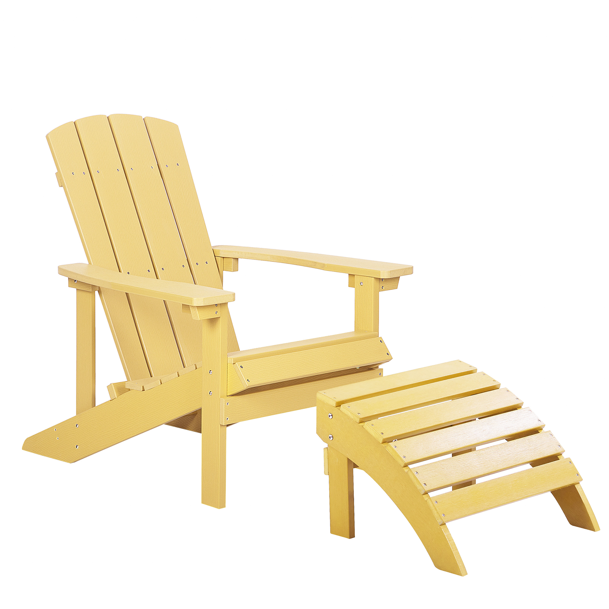 Beliani - Chaise de jardin Bois synthétique Jaune ADIRONDACK - Beliani - Image 2