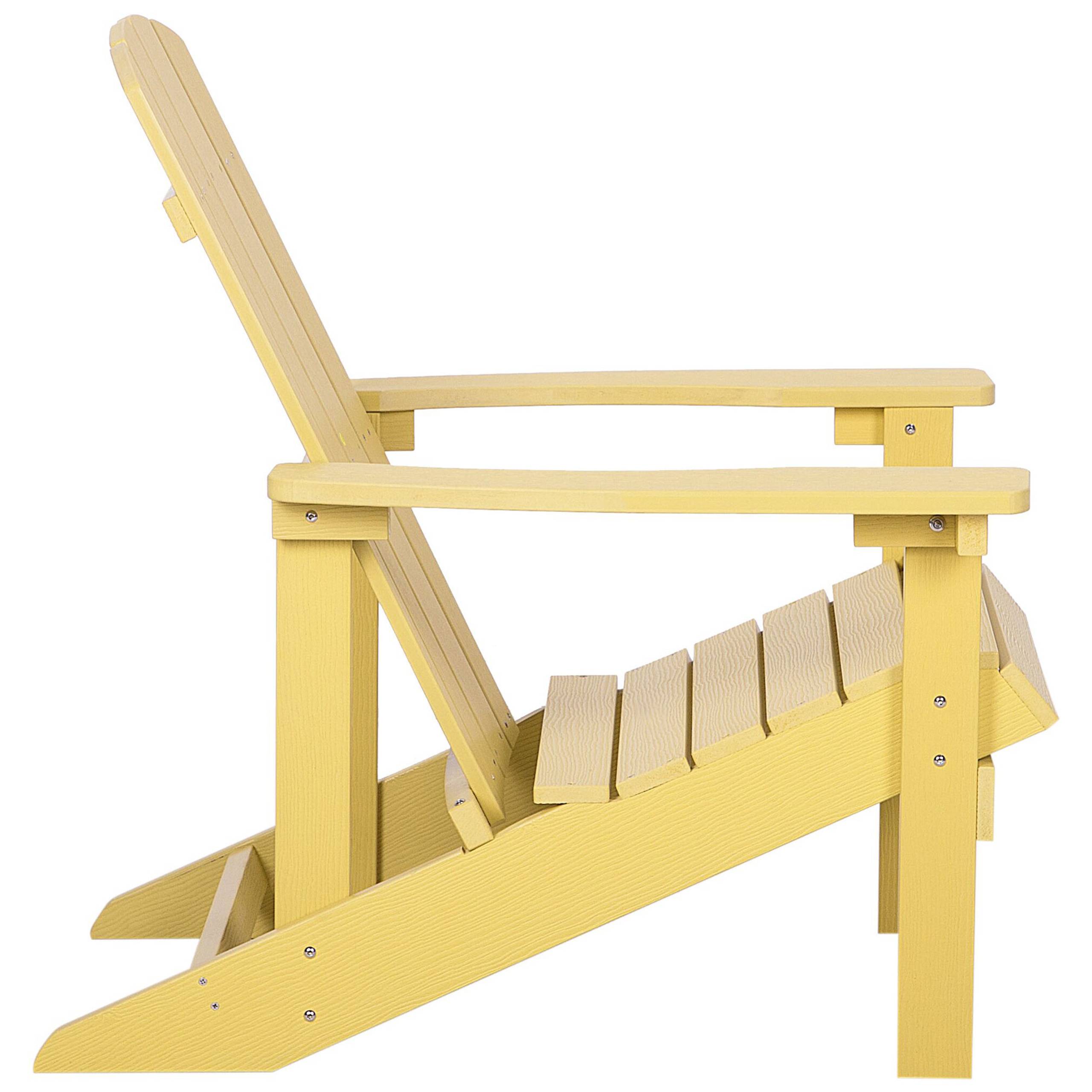 Beliani - Chaise de jardin Bois synthétique Jaune ADIRONDACK - Beliani - Image 6