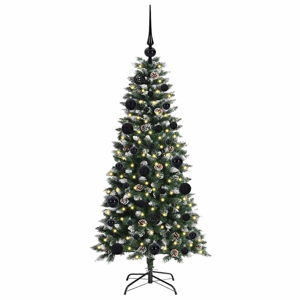 ComfortXL - Petit Sapin de Noël Artificiel Floqué 120 cm, Pré-illuminé 150 LED avec Boules et Cimier USB – ComfortXL Outdoor Living - Image 3
