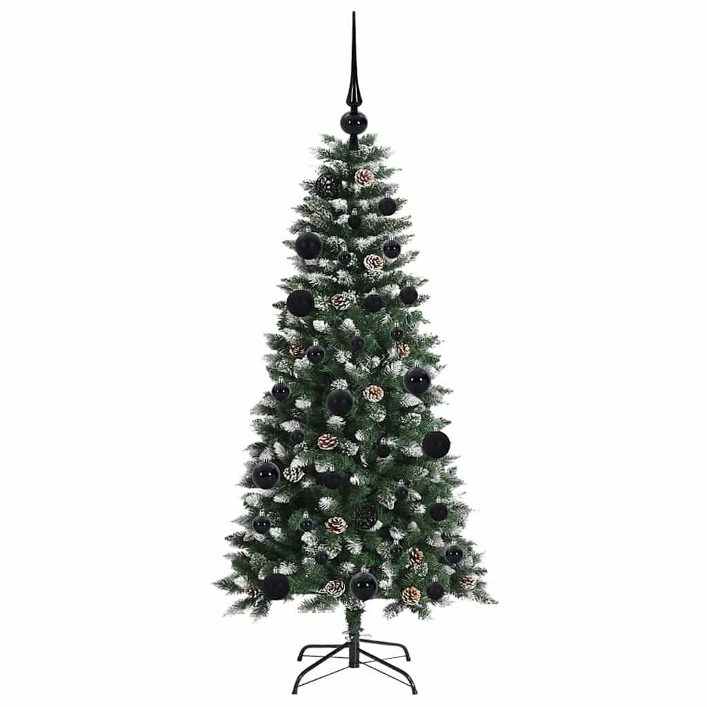 ComfortXL - Petit Sapin de Noël Artificiel Floqué 120 cm, Pré-illuminé 150 LED avec Boules et Cimier USB – ComfortXL Outdoor Living - Image 4