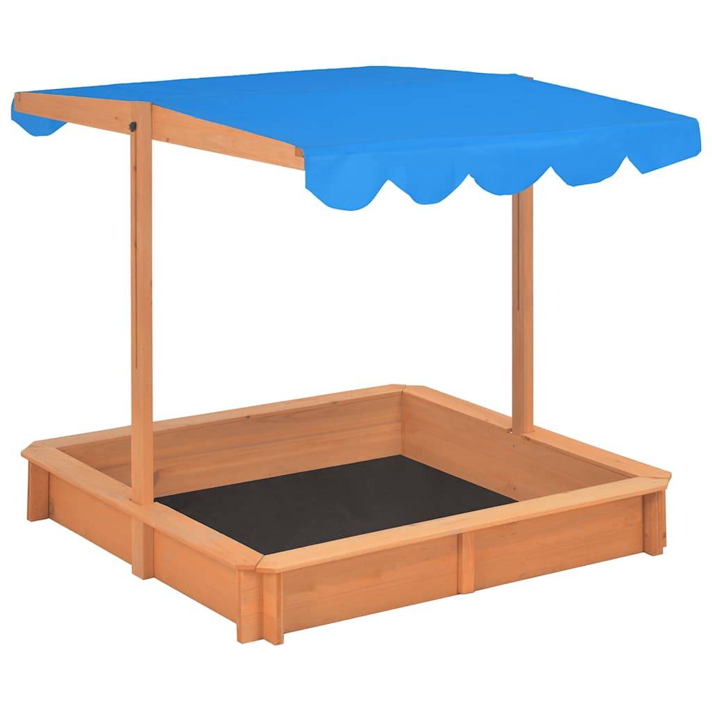Autre - Bac à sable avec toit réglable Bois de sapin 115x115x115 cm - Image 2