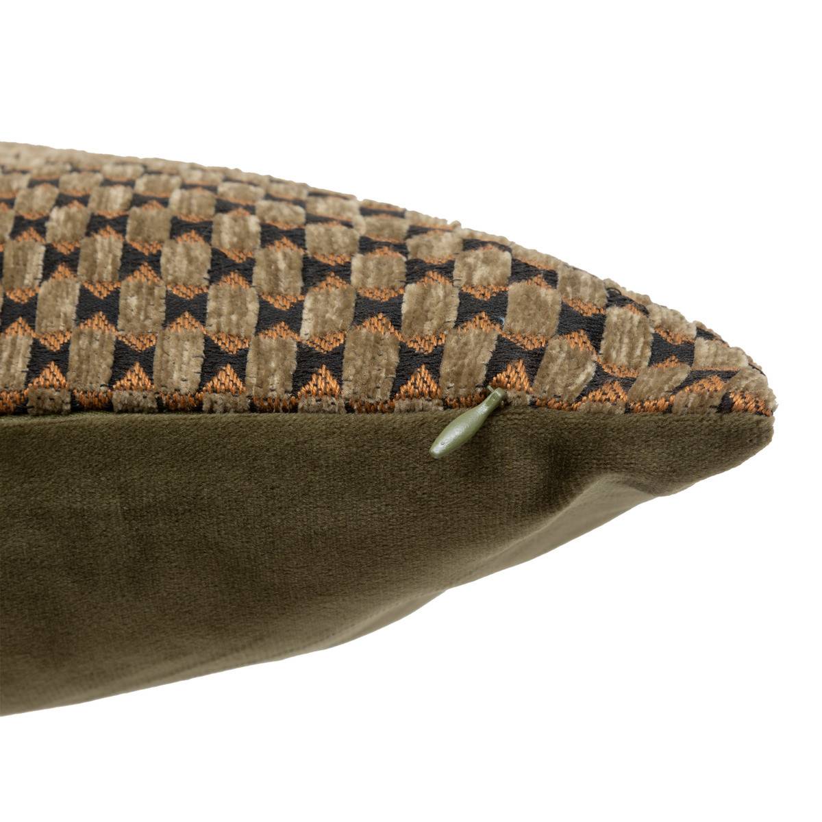 Atmosphera - Coussin décoratif jacquard chenille Vert kaki 30 x 50 cm - Image 3