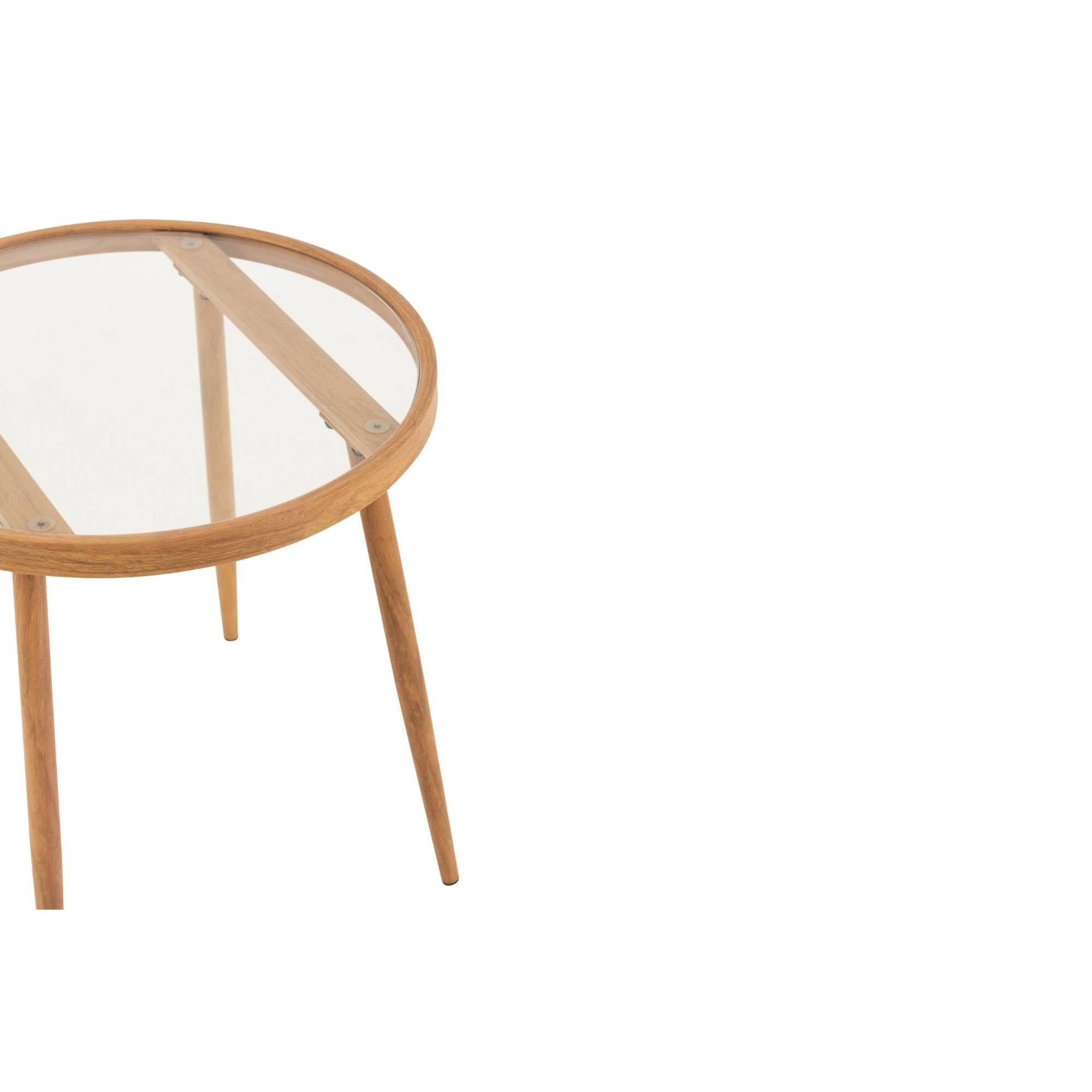 Autre - Table basse ronde en métal et verre D50 (lot de 2) - MALAGA - Image 7