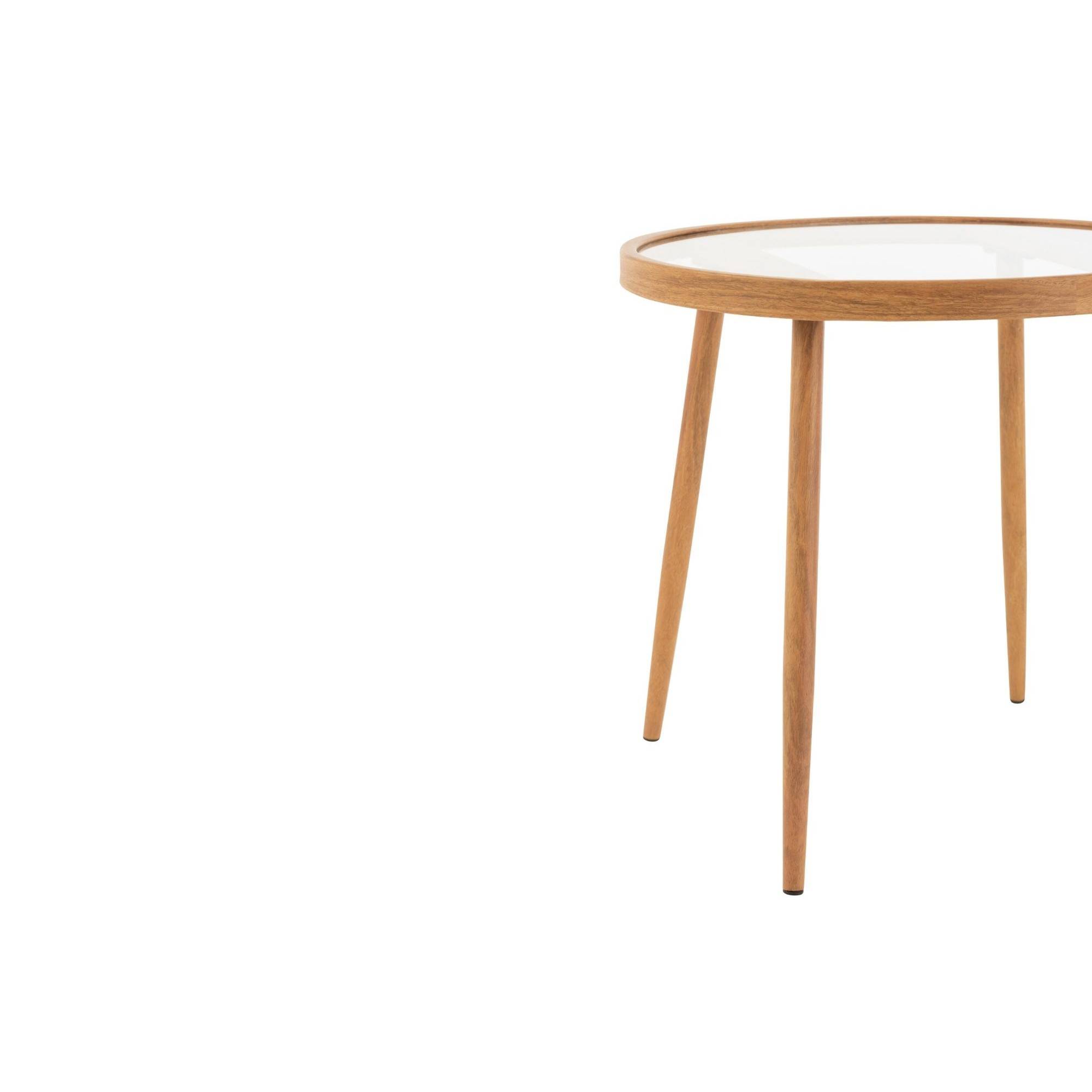 Autre - Table basse ronde en métal et verre D50 (lot de 2) - MALAGA - Image 6