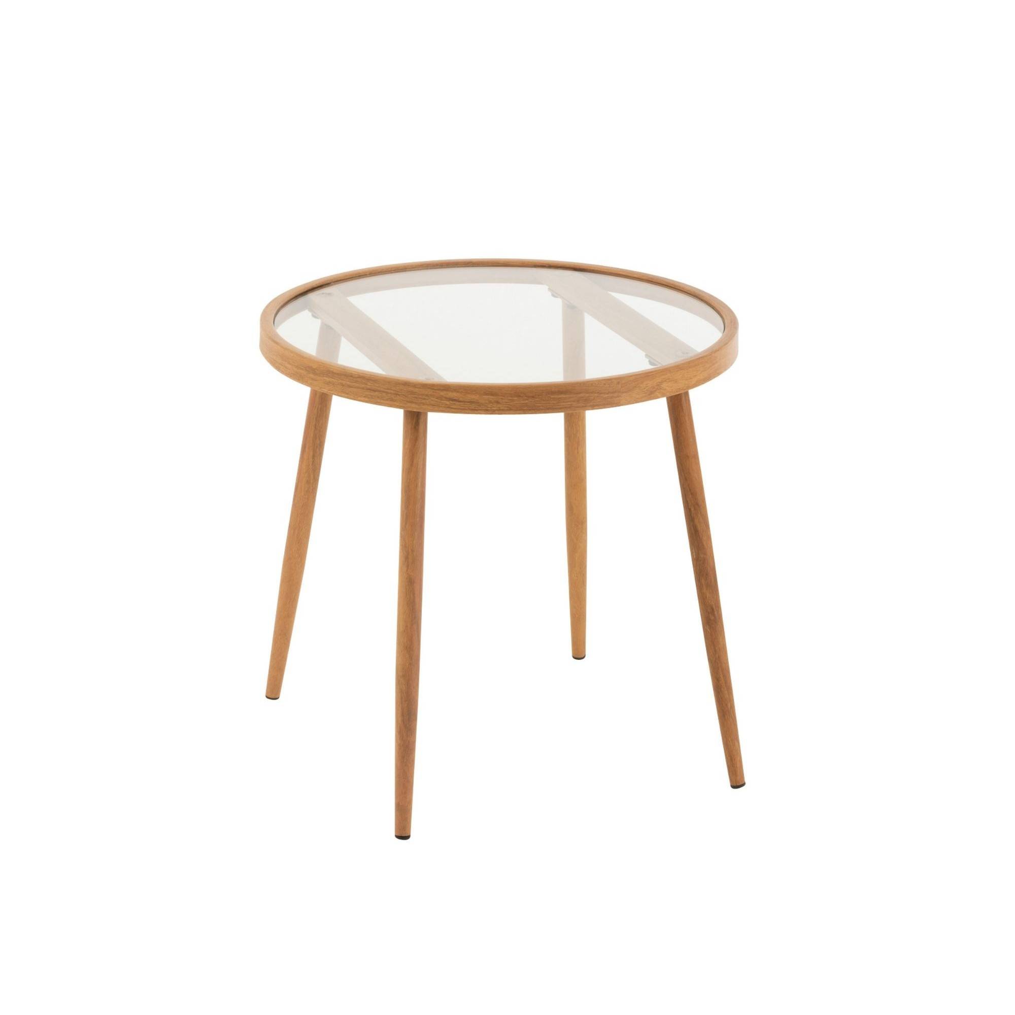 Autre - Table basse ronde en métal et verre D50 (lot de 2) - MALAGA - Image 3
