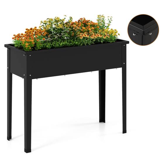 Costway - Jardinière Surélevée 100x40x80cm, en Métal avec Pieds, Trous de Drainage, pour Légumes, Fruits, Fleurs, Jardinière d'Intérieur/d'Extérieur - Image 1