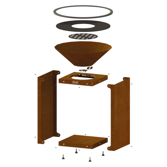 Brasero B.B.O 68 Cognac - Ø65 cm Acier corten - OYAT - Image 5