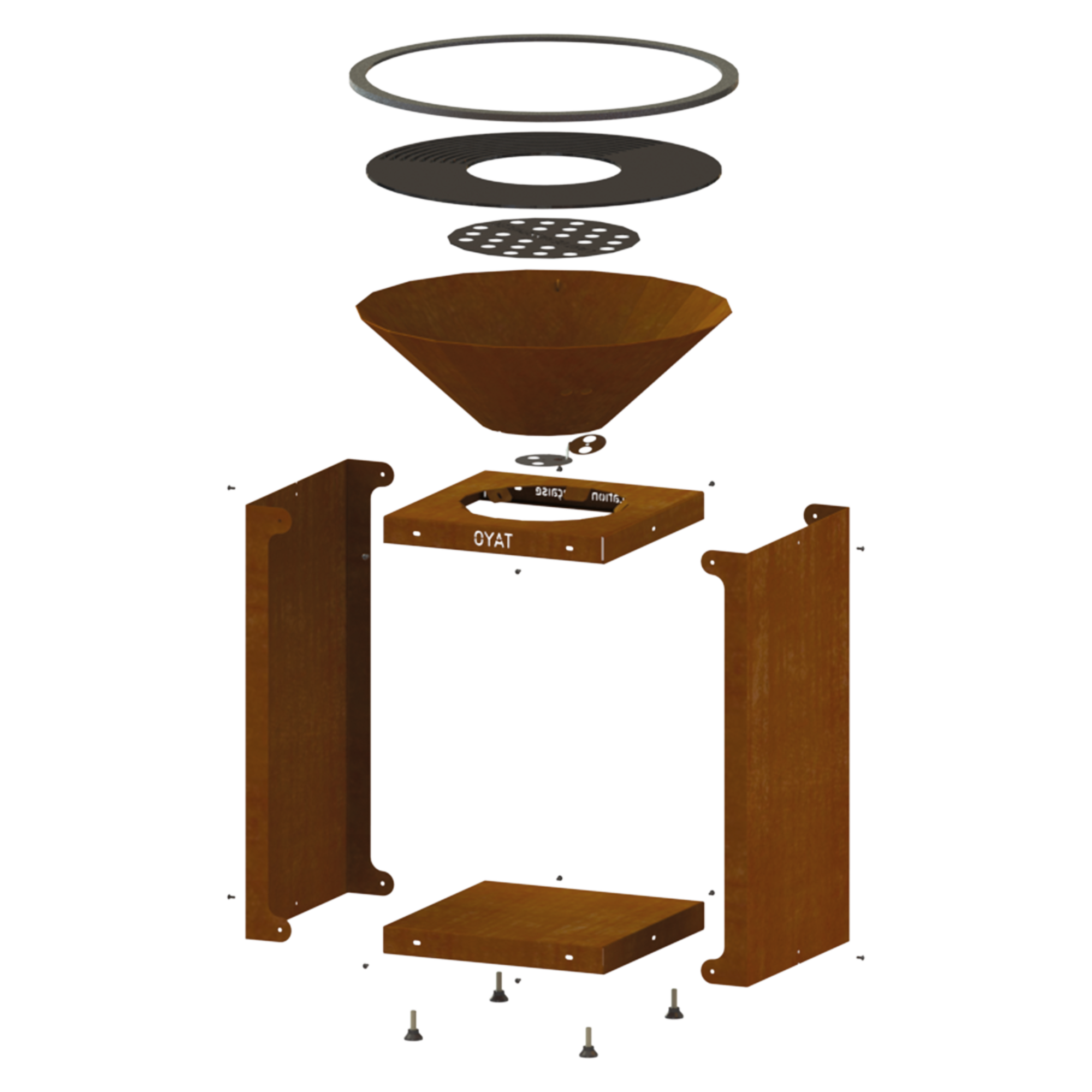 Brasero B.B.O 68 Cognac - Ø65 cm Acier corten - OYAT - Image 5