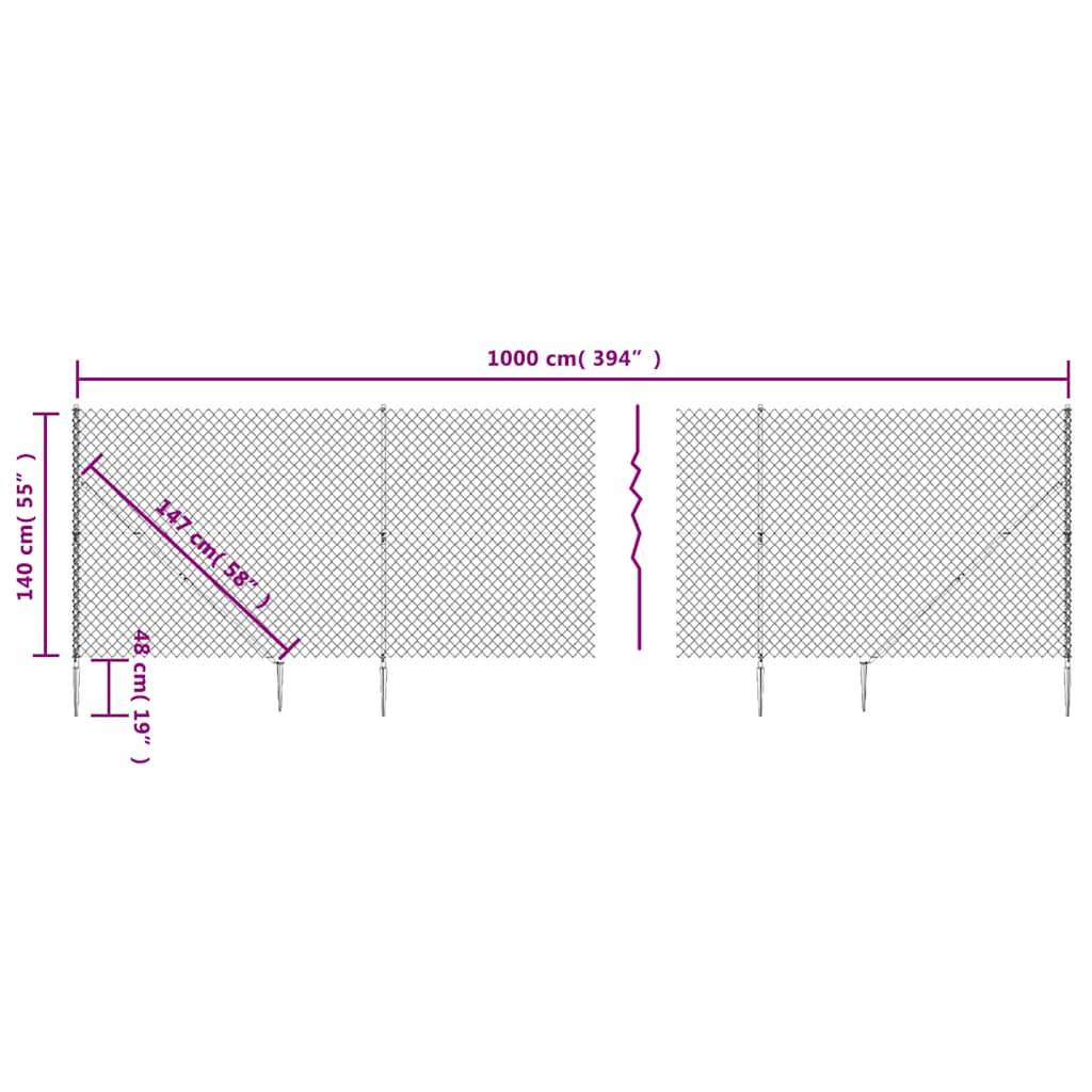 Grillage Souple Galvanisé Propriété Enclos Animaux Vert 1,4x10m - ComfortXL Outdoor Living - Image 6