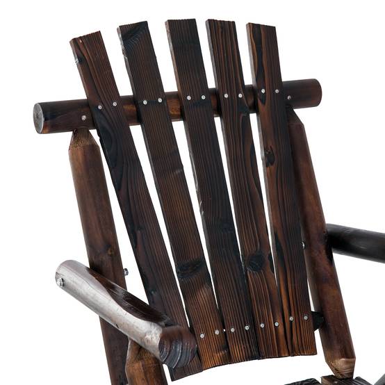 Chaise à bascule bois massif jardin style antique avec accoudoirs marron - ComfortXL Outdoor Living - Image 10