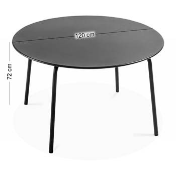 Oviala - Table de jardin ronde en acier rouge 120 x 72 cm Palavas - Oviala - Image 4