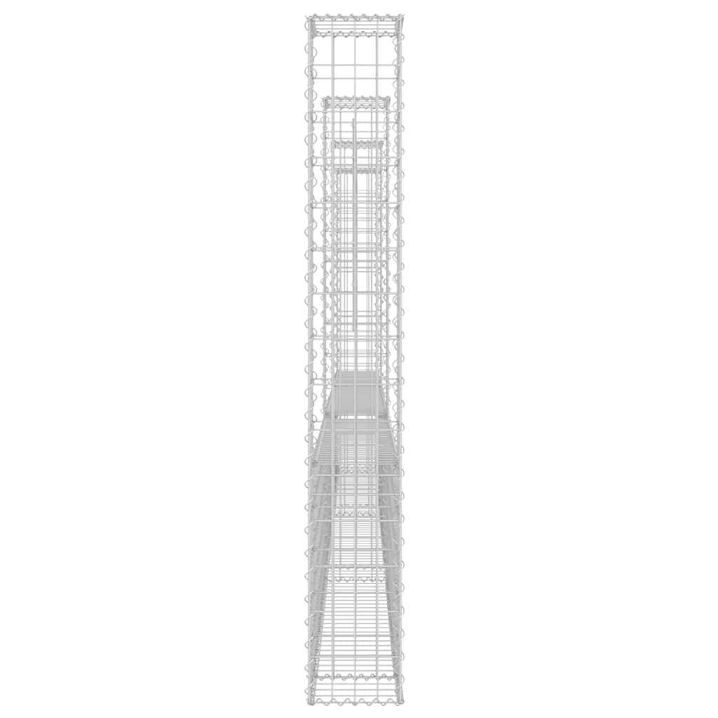 PANGIVO - Panier de gabion en fer argenté 380 x 20 x 150 cm avec 4 poteaux - PANGIVO - Image 4
