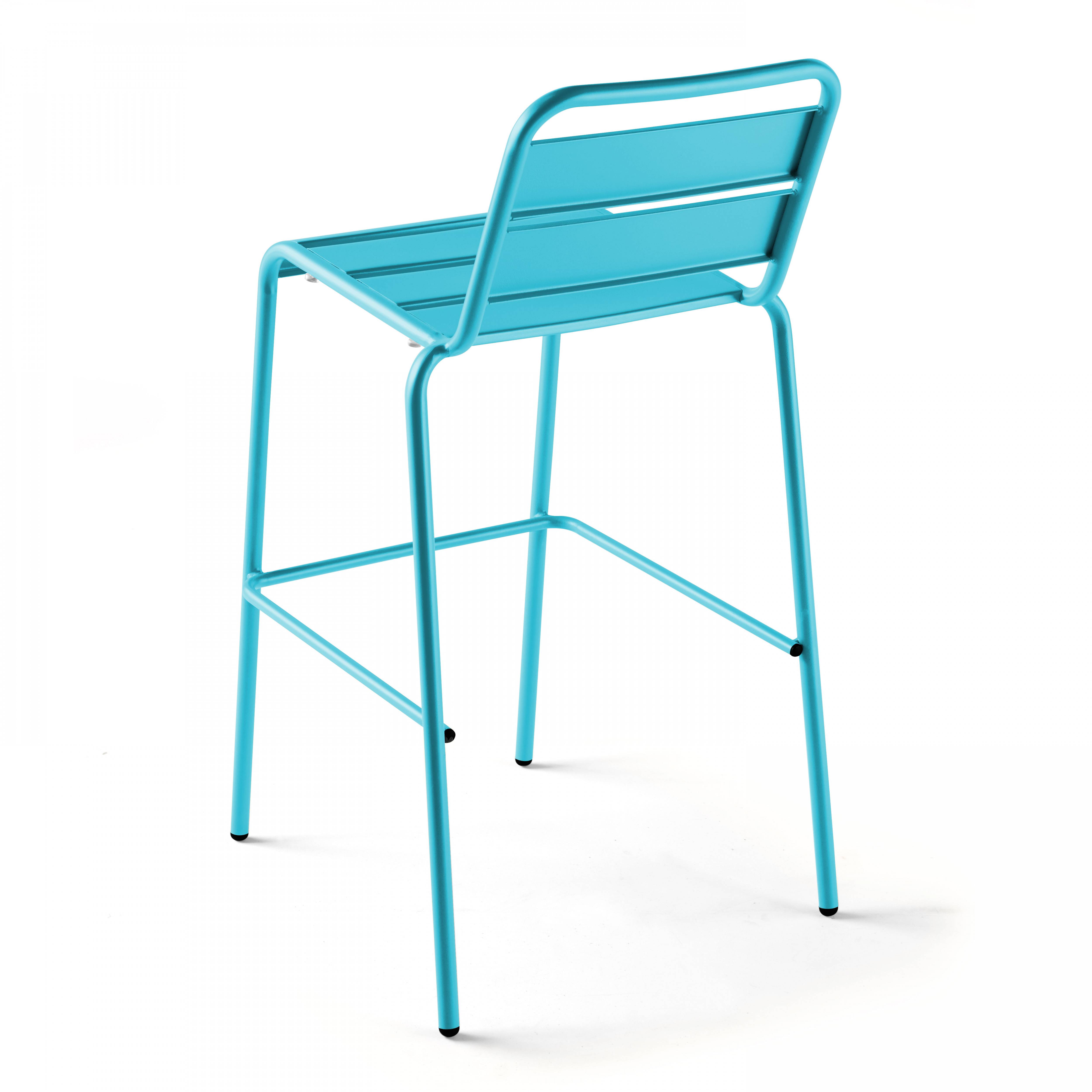 Oviala - Chaise haute de jardin en métal bleu Palavas - Oviala - Image 2